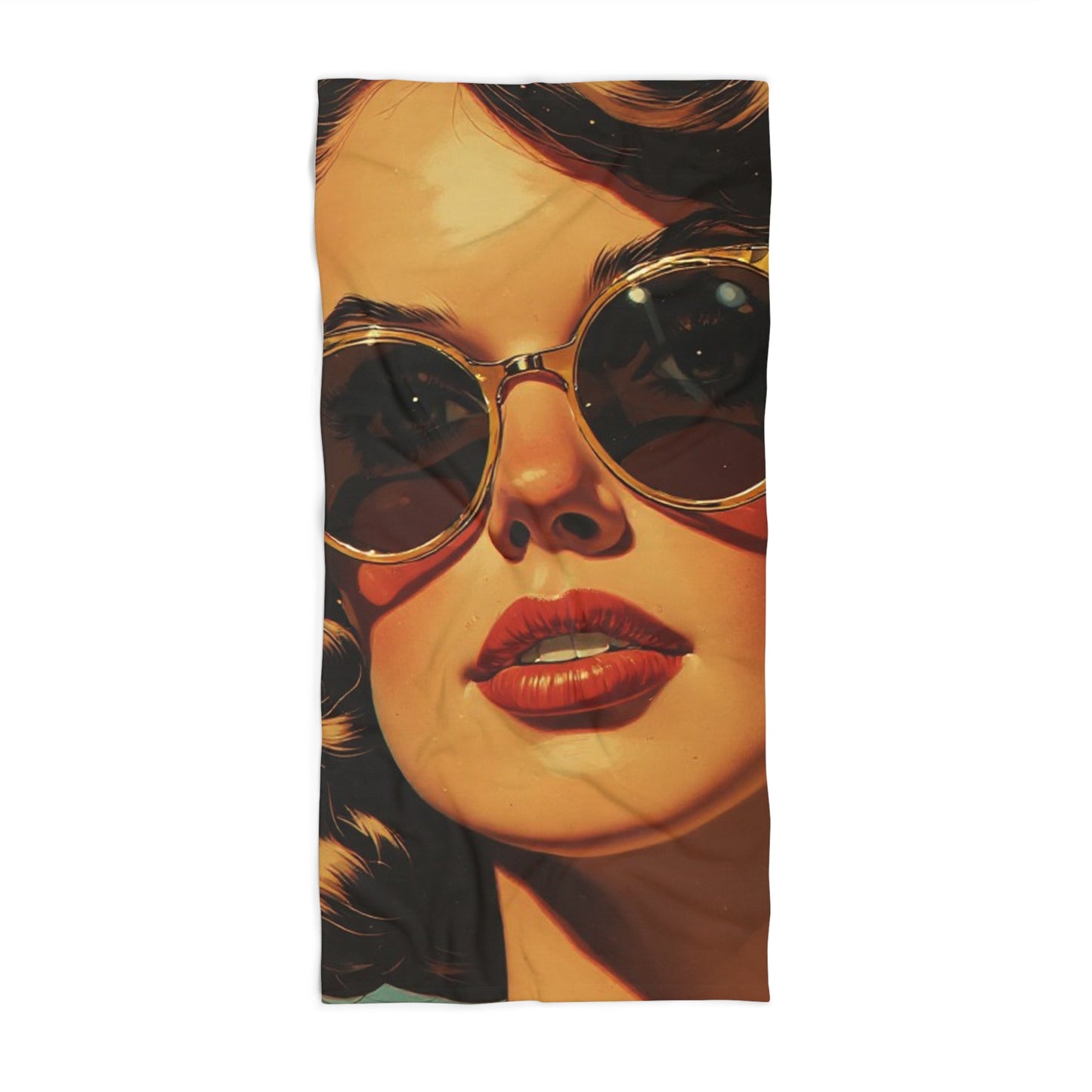 Pop Art Retro Beach Towel | Vintage Style Glamour Model Art Print Towel 2 Sizes