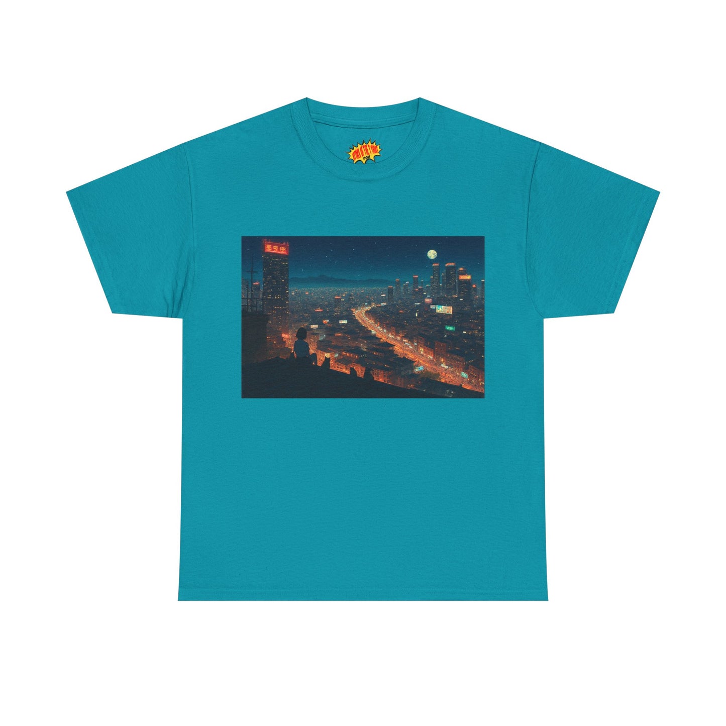 Anime Night Cityscape w/Cats T-Shirt *Multiple Colors*