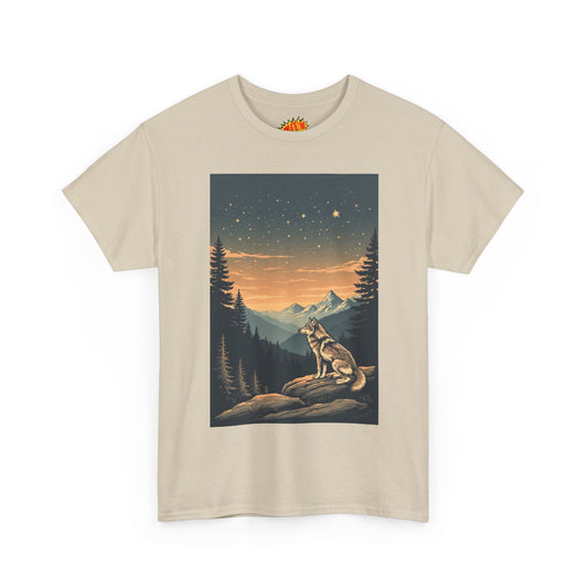 Mountain Wolf Scene Vintage T-Shirt *Multiple Colors*