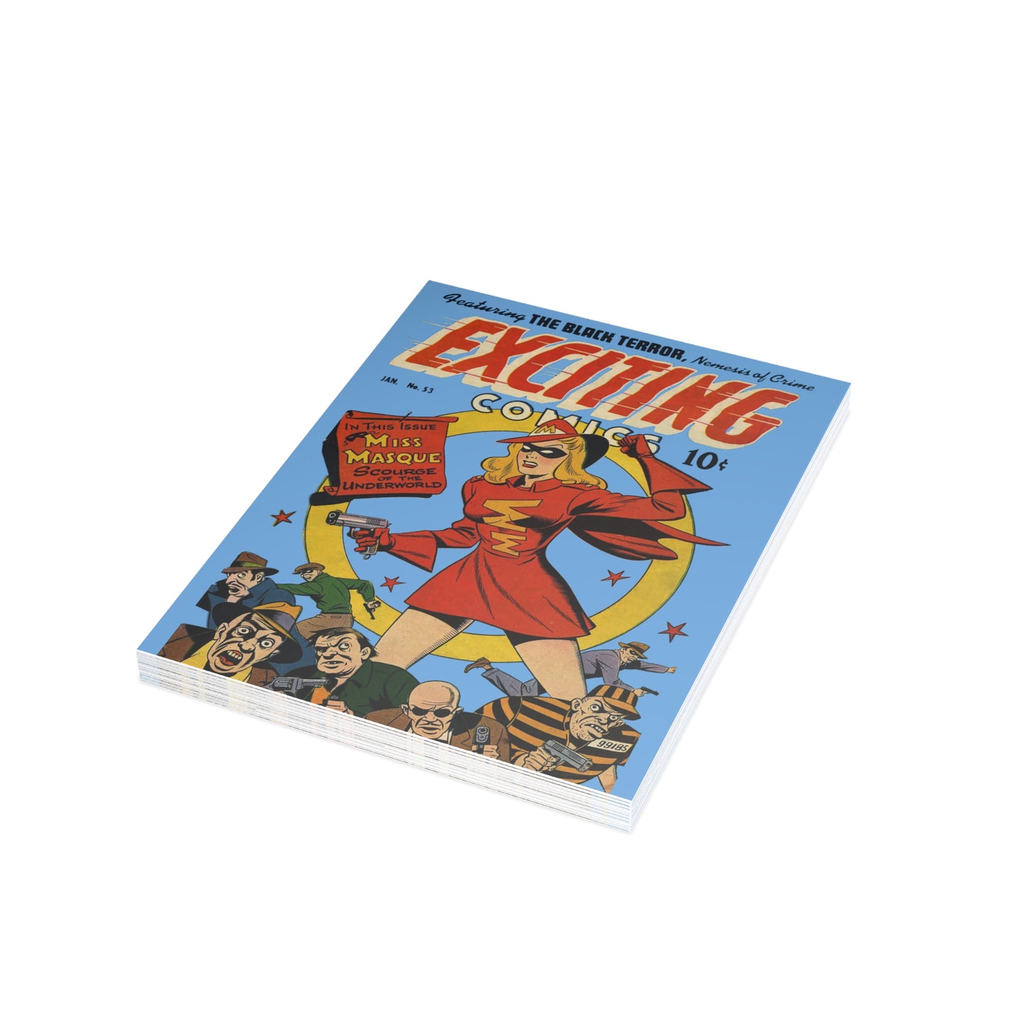 Exciting Comics #53 Feat. Miss Masque Postcards w/Envelopes