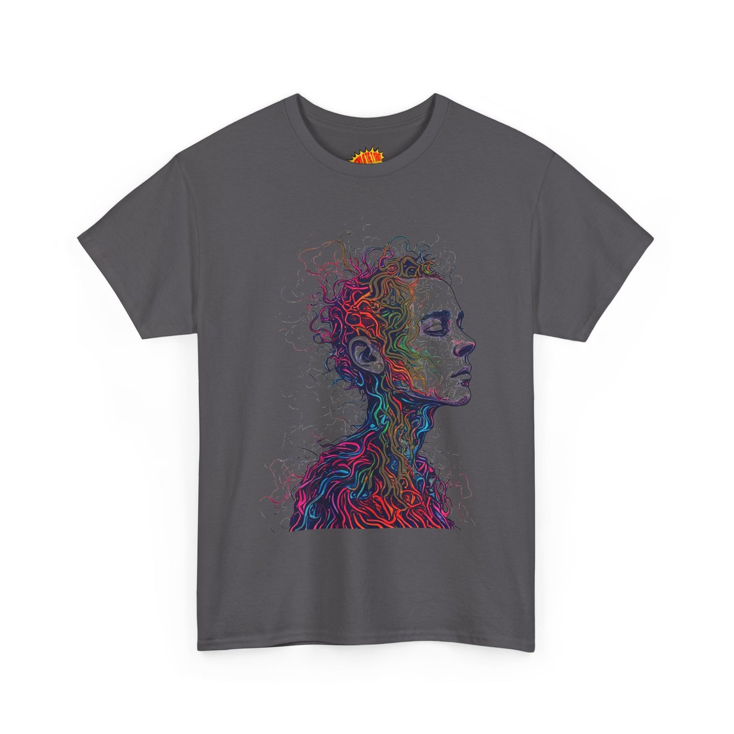 Multicolor Line Drawing Human Graphic Art Tee Shirt *Multiple Colors*