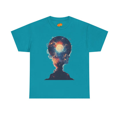 Abstract Galaxy Nebula Art w/Face Graphic Tee Shirt