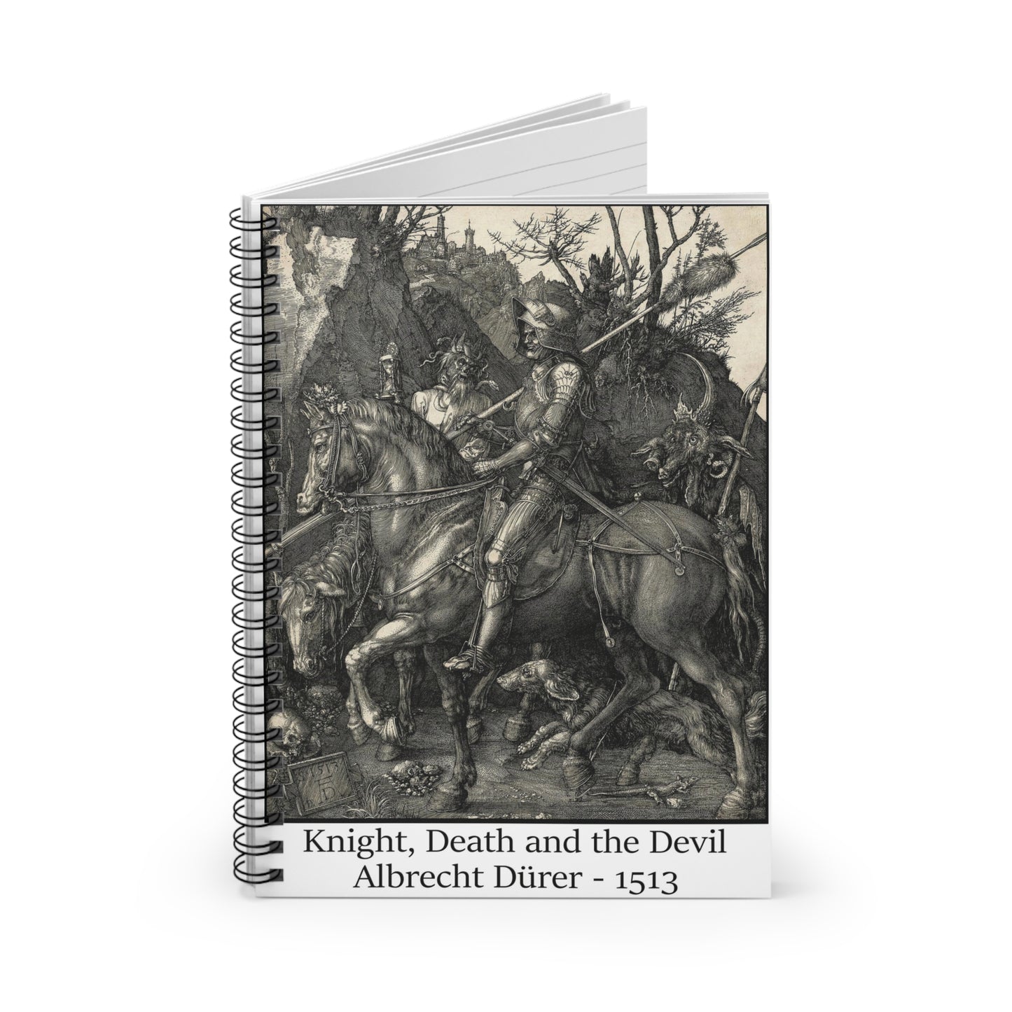 Knight, Death and the Devil - Albrecht Durer, 1513. Spiral Notebook