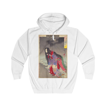Kiyohime - 36 Ghosts Deluxe Full Zip Hoodie, Tsukioka Yoshitoshi. Many Colors and Sizes