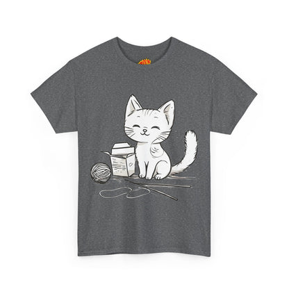 White Cat w/Takeout Yarn Art Tee Shirt