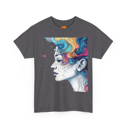 Face w/Color Hair Graphic Art Tee Shirt