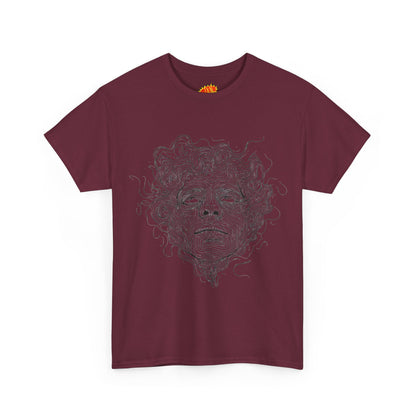 Human Face Line Drawing Graphic Art Tee Shirt