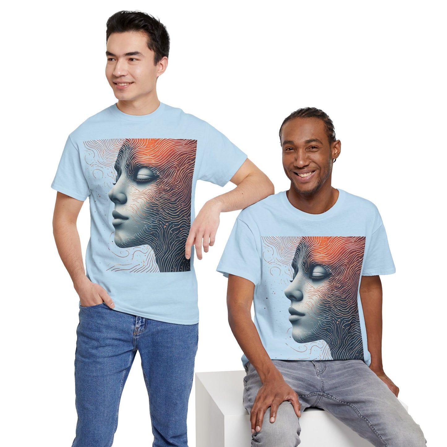 Graphic Art Face Tee Shirt *Multiple Colors*