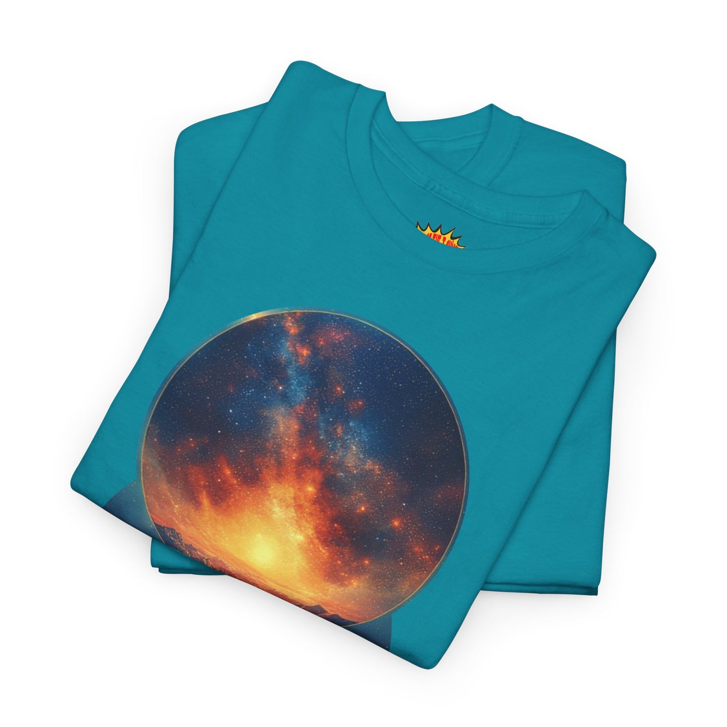 Round Cosmic Galaxy Graphic Art Tee Shirt *Multiple Colors*