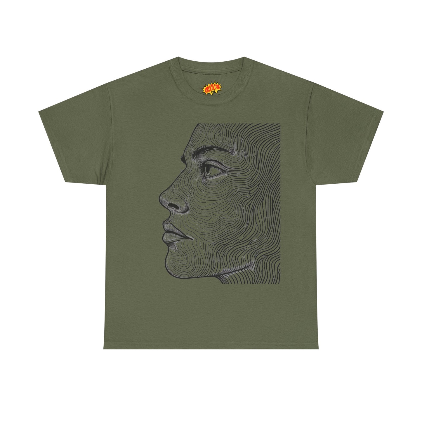 Human Face Profile Line Drawing Graphic Art Tee Shirt *Multiple Colors*