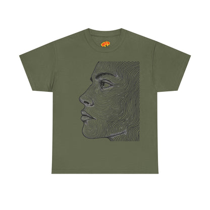 Human Face Profile Line Drawing Graphic Art Tee Shirt