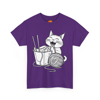Happy Cat w/Noodles + Yarn Art Tee Shirt