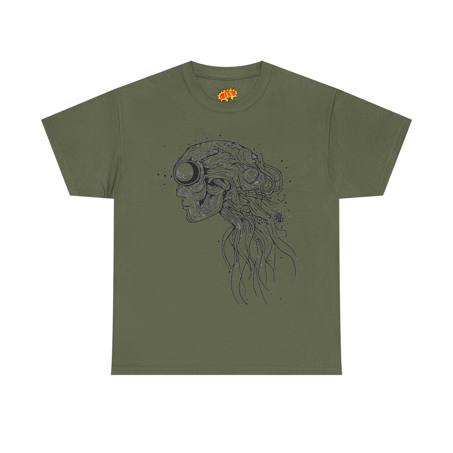 Humanoid Line Drawing Face Graphic Art Tee Shirt *Multiple Colors*