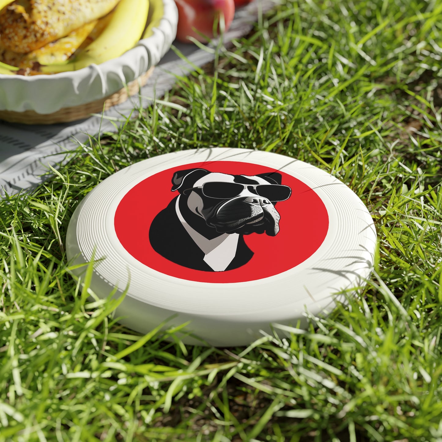 Dog with Sunglasses Frisbee