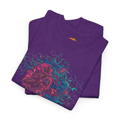 Line Drawing Multicolor Human Graphic Art Tee Shirt