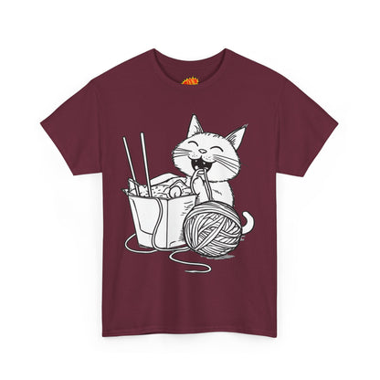 Happy Cat w/Noodles + Yarn Art Tee Shirt