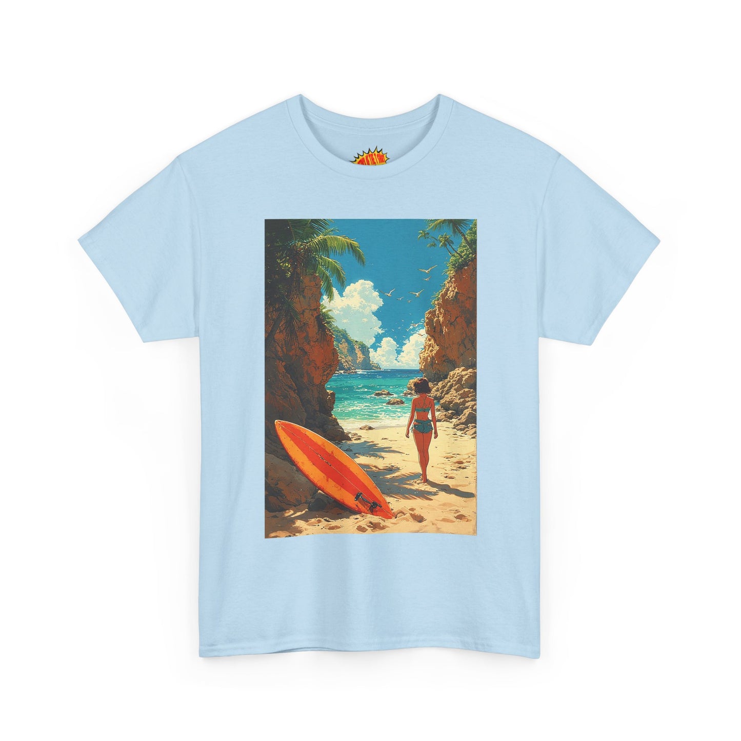 Modern Style Tropical Beach Scene T-Shirt *Multiple Colors*
