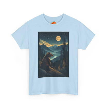 Sitting Grizzly Bear Full Moon Scene T-Shirt