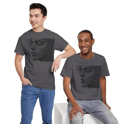 Face Line Drawing Portrait Graphic Art Tee Shirt