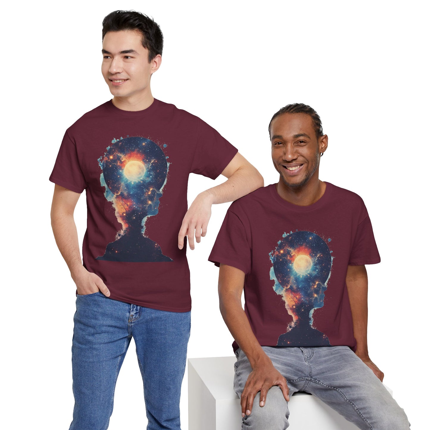 Abstract Galaxy Nebula Art w/Face Graphic Tee Shirt *Multiple Colors*