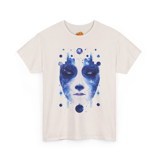 Cosmic Face Galaxy Graphic Space Art Tee Shirt *Multiple Colors*