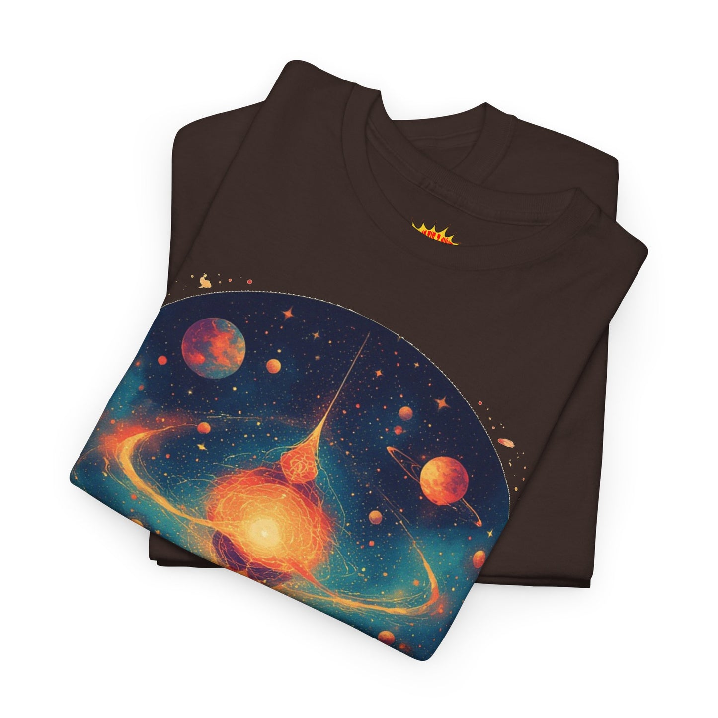 Round Galaxy w/Planets Graphic Tee Shirt *Multiple Colors*