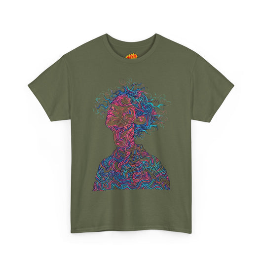 Line Drawing Multicolor Human Graphic Art Tee Shirt *Multiple Colors*