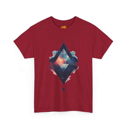 Split Diamond Shape Nebula Graphic Space Art Tee Shirt *Multiple Colors*