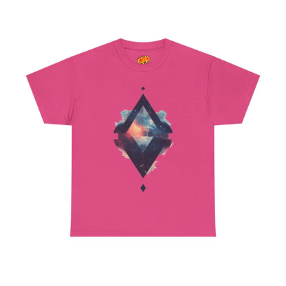 Split Diamond Shape Nebula Graphic Space Art Tee Shirt