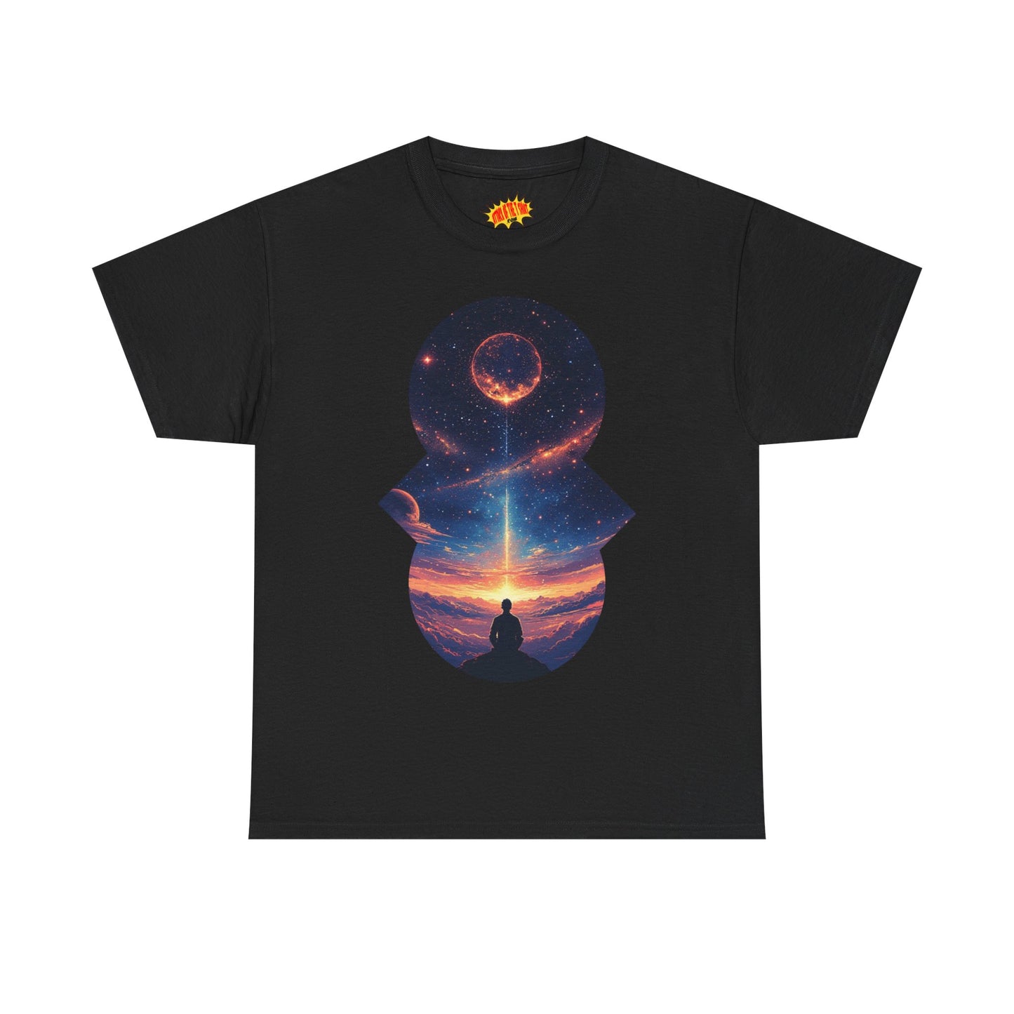 Cosmic Meditation w/Planet Space Graphic Art Tee Shirt *Multiple Colors*