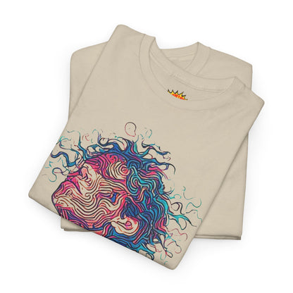 Line Drawing Multicolor Human Graphic Art Tee Shirt