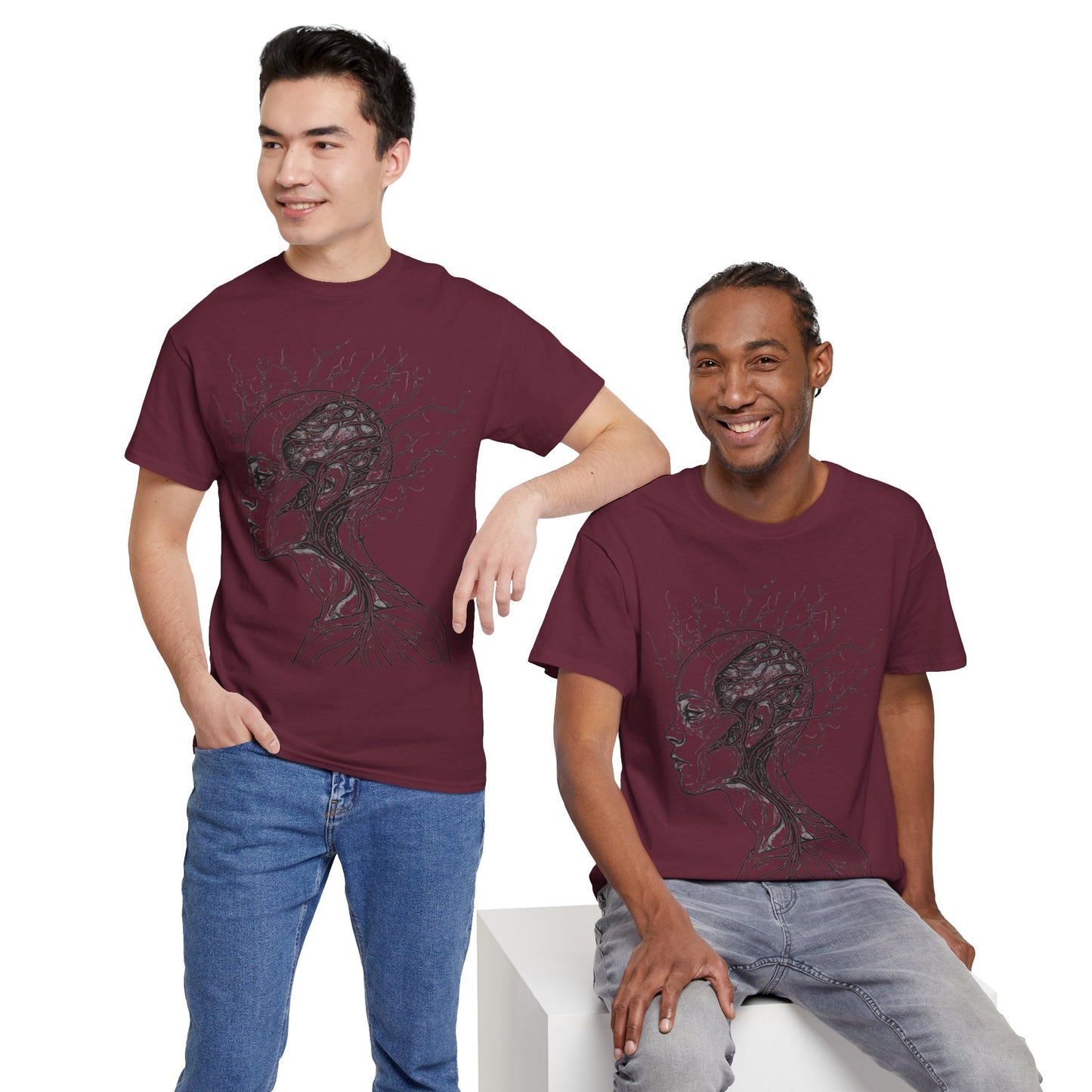 Anatomy Line Drawing Face Graphic Art Tee Shirt *Multiple Colors*
