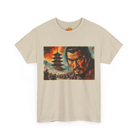 Samurai Battle Vintage Pagoda Scene T-Shirt *Multiple Colors*