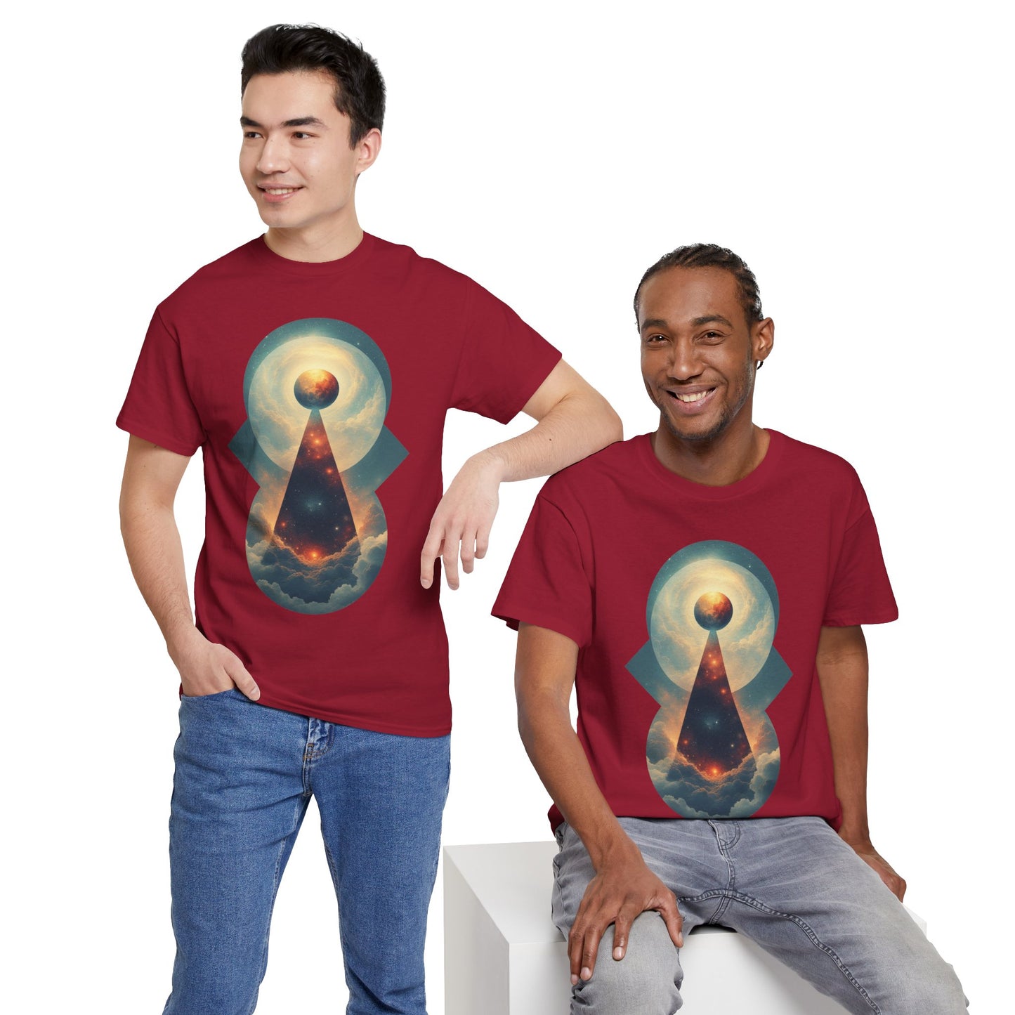Geometric Galaxy Graphic Space Art Tee Shirt *Multiple Colors*