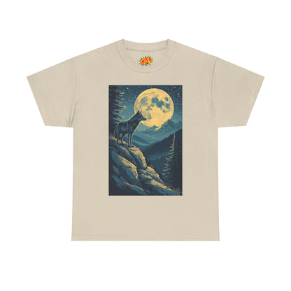 Mountain Wolf Full Moon Scene T-Shirt