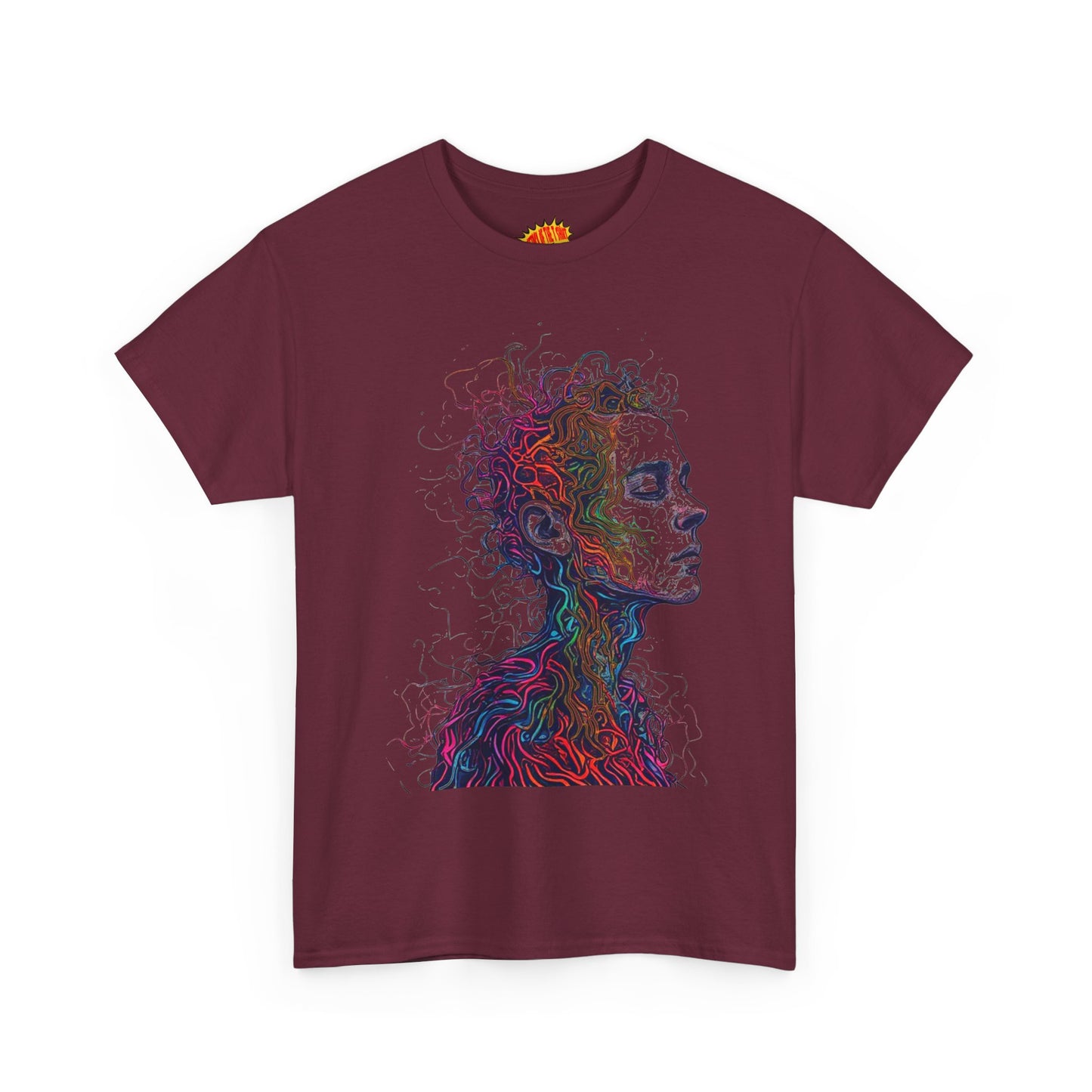 Multicolor Line Drawing Human Graphic Art Tee Shirt *Multiple Colors*