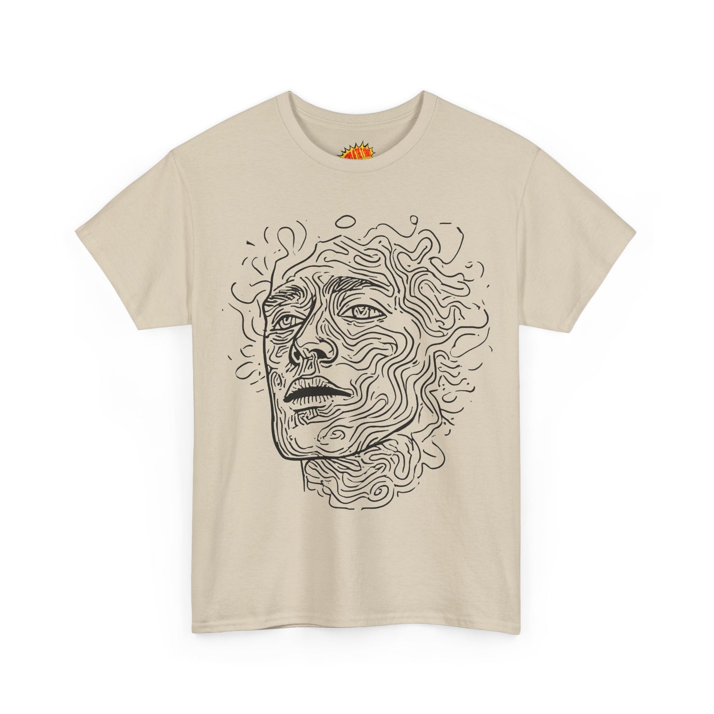 Human Face Line Drawing Portrait Graphic Art Tee Shirt *Multiple Colors*
