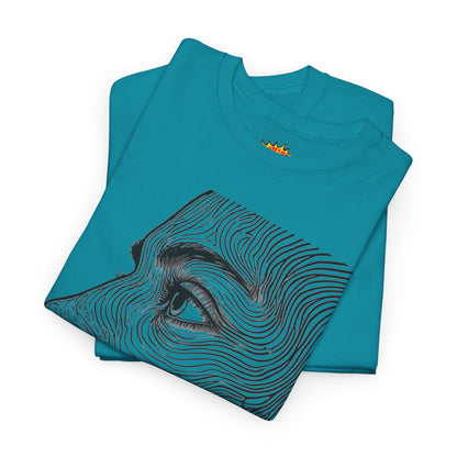 Human Face Profile Line Drawing Graphic Art Tee Shirt