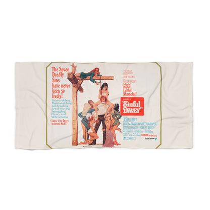 Sinful Davey Vintage Movie Poster Beach Towel | Retro Movie Art Towel