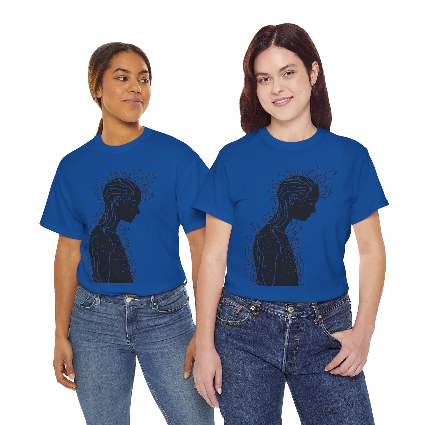 Human Silhouette Line Drawing Graphic Art Tee Shirt *Multiple Colors*