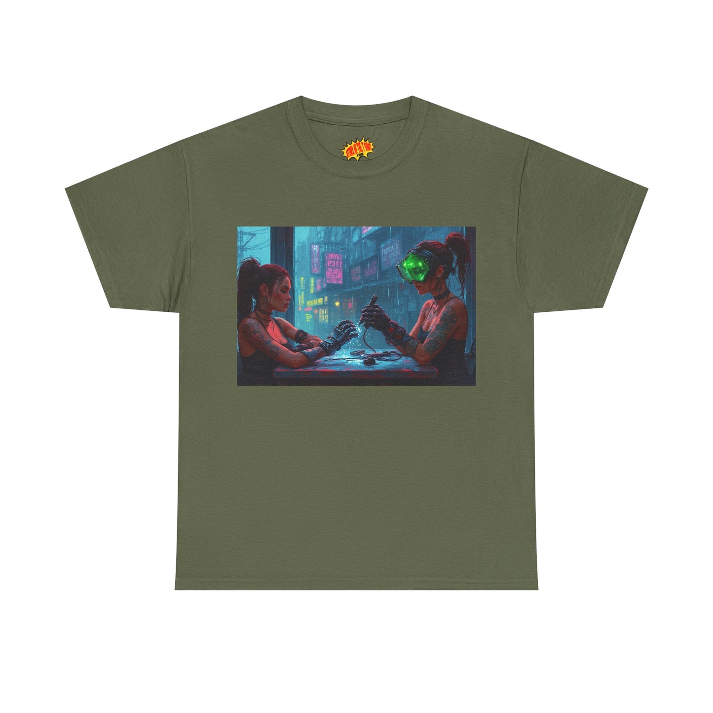 Cyberpunk Nail Salon Scene T-Shirt *Multiple Colors*