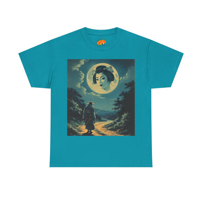 Travelling Samurai w/Full Moon Geisha Woman T-Shirt