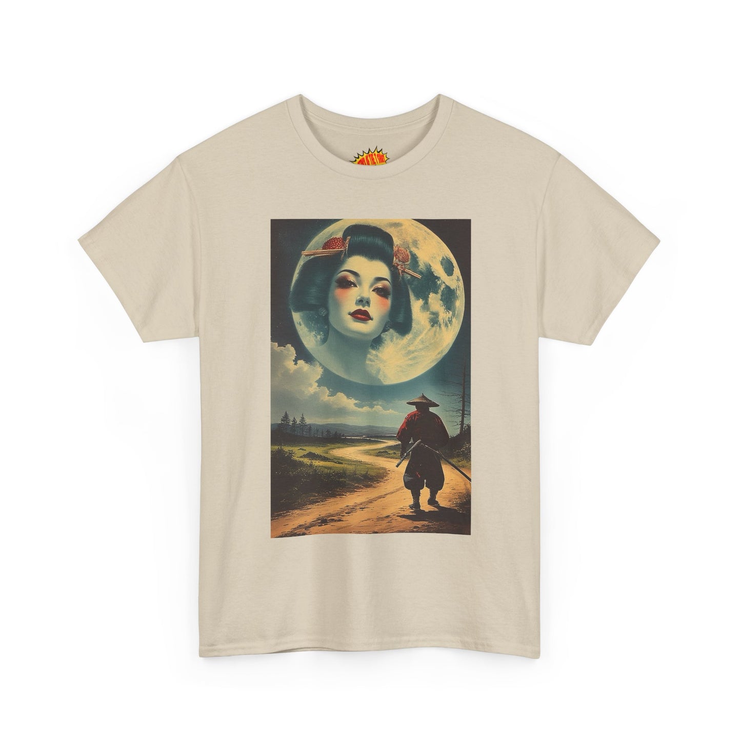 Samurai w/Geisha Full Moon T-Shirt *Multiple Colors*