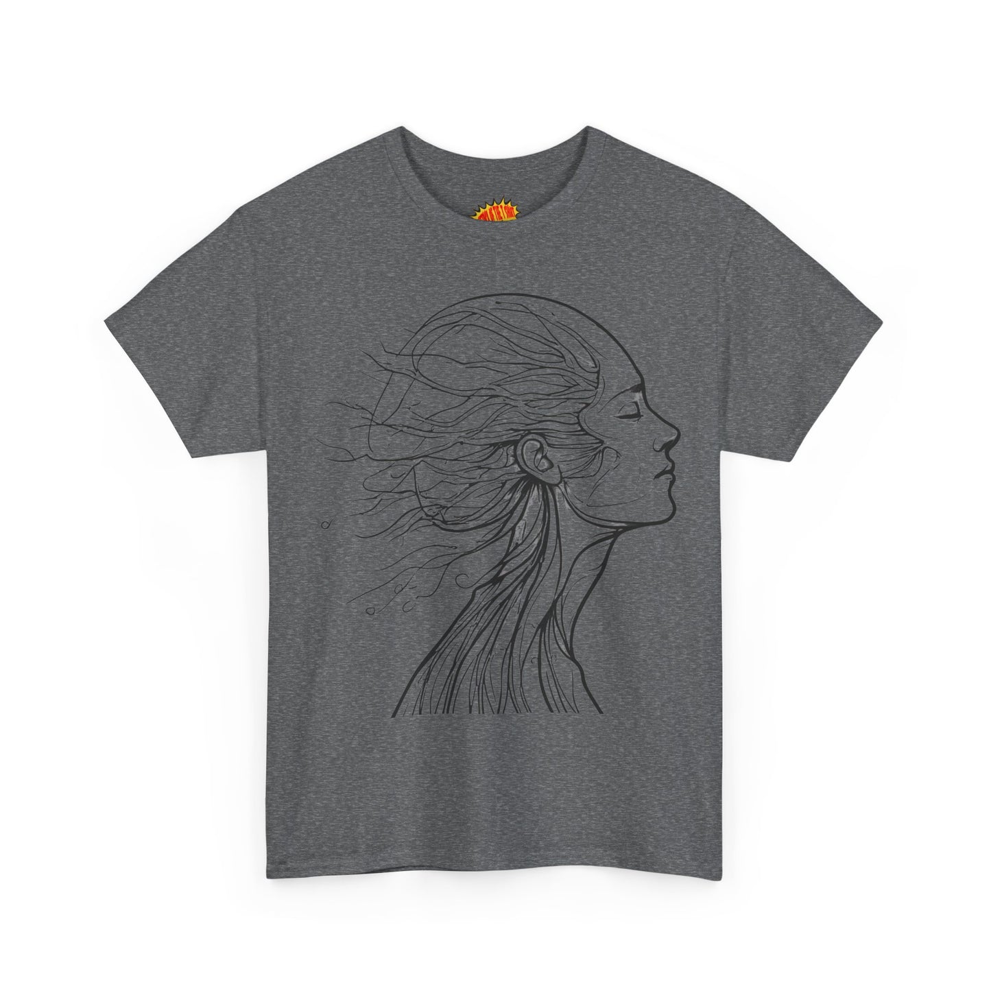 Flowing Line Drawing Face Graphic Art Tee Shirt *Multiple Colors*