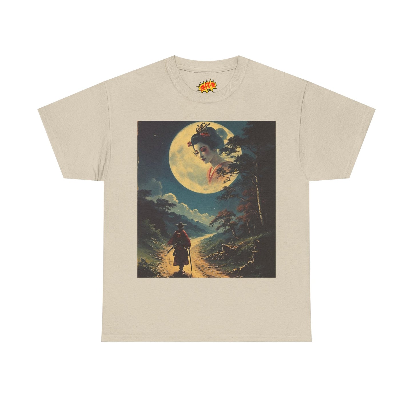 Travelling Samurai w/Full Moon Geisha T-Shirt *Multiple Colors*
