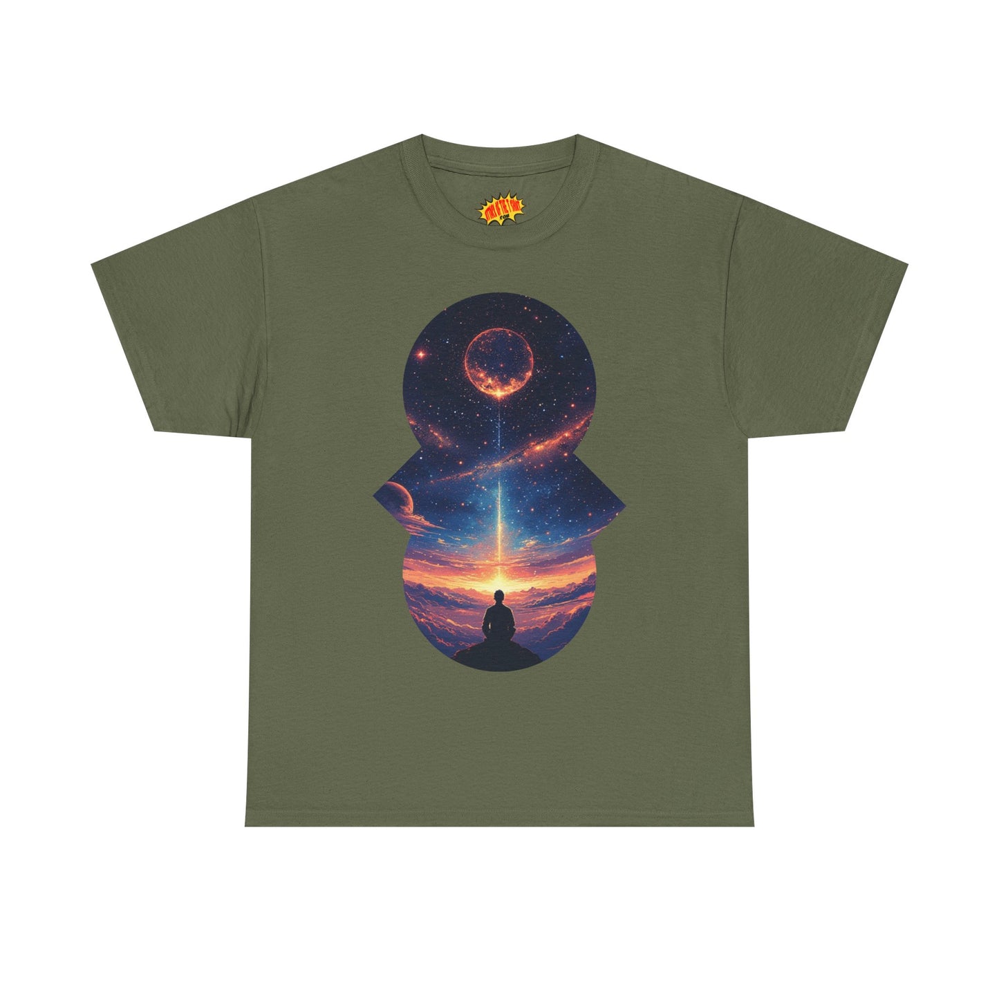 Cosmic Meditation w/Planet Space Graphic Art Tee Shirt *Multiple Colors*