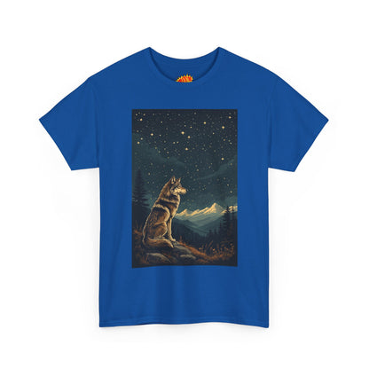 Mountain Wolf with Starry Night T-Shirt