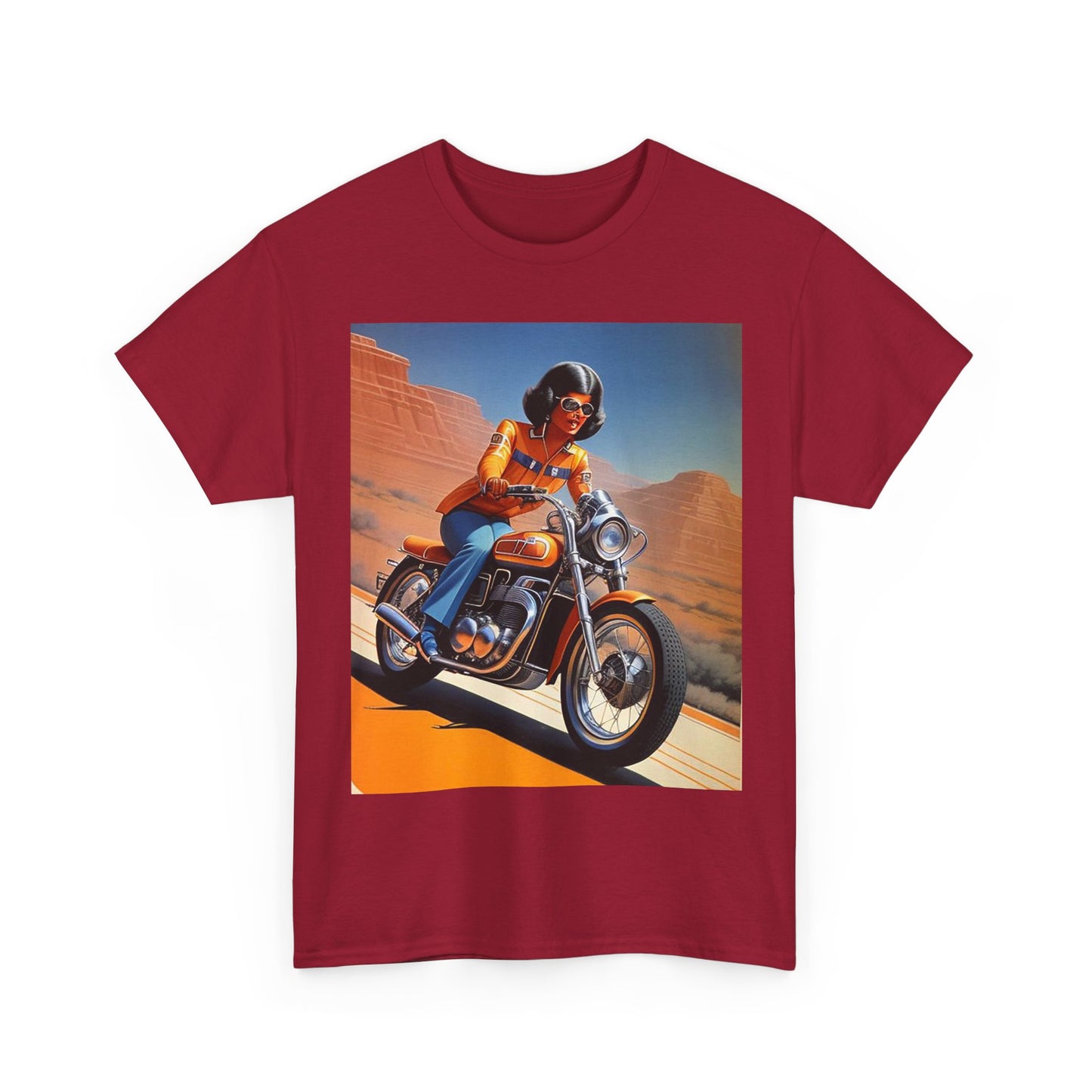 Retro Motorcycle Lady T-Shirt *Multiple Colors*