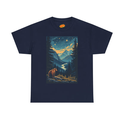 Grizzly Bear Mountain Valley Scene T-Shirt