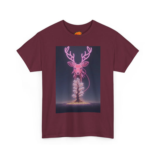 Electric Neon Deer Tree Cotton Tee Shirt *Multiple Colors*